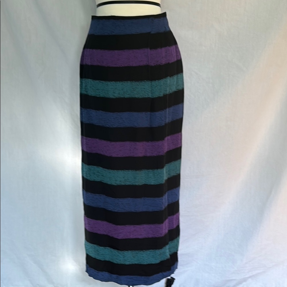Vintage Silk Skirt Field Manor Modern Classics Size 4 Striped